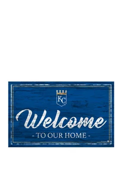 MLB KC Royals 11 in x 19 in Team Color Welcome Sign