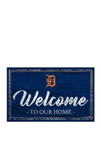 MLB Detroit Tigers 11 in x 19 in Team Color Welcome Sign