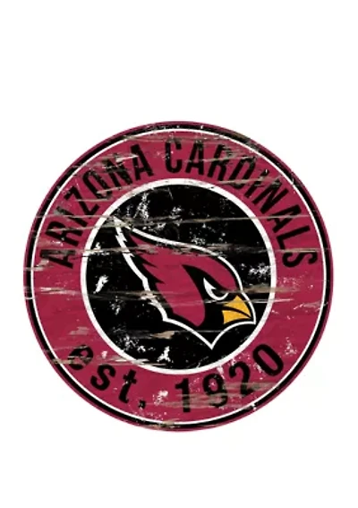 NFL Arizona Cardinals Round Distressed Sign