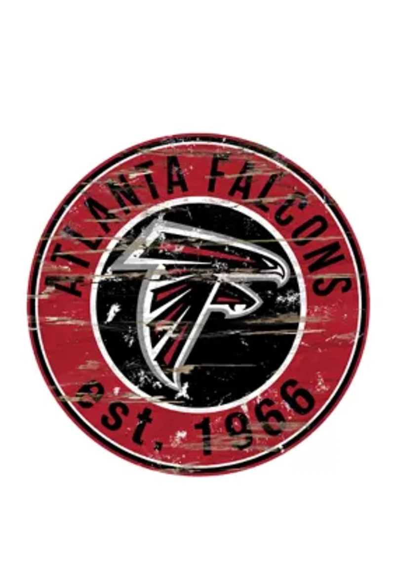 NFL Atlanta Falcons 24 Inch Round Distressed Sign