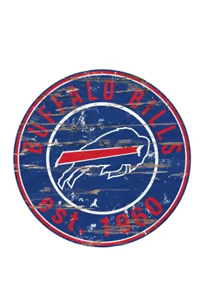 NFL Buffalo Bills Round Distressed Sign
