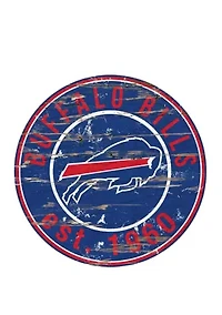 NFL Buffalo Bills Round Distressed Sign