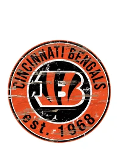 NFL Cincinnati Bengals Round Distressed Sign