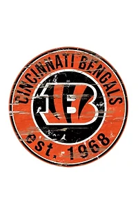 NFL Cincinnati Bengals Round Distressed Sign