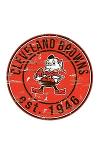 NFL Cleveland Browns 24 Inch Round Distressed Sign