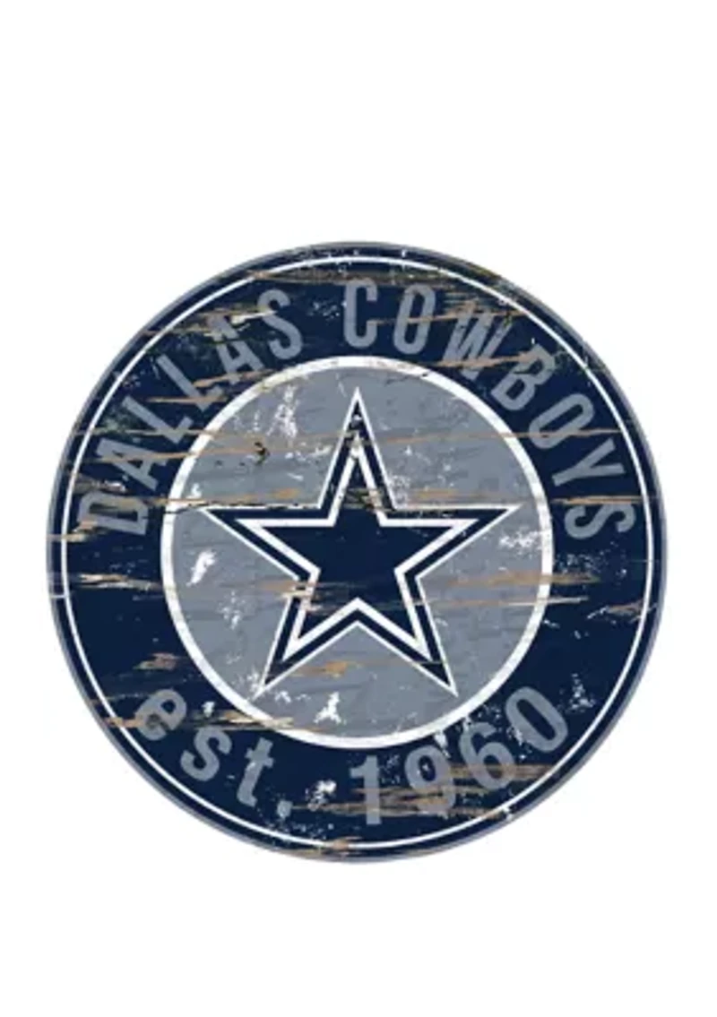 NFL Dallas Cowboys Round Distressed Sign