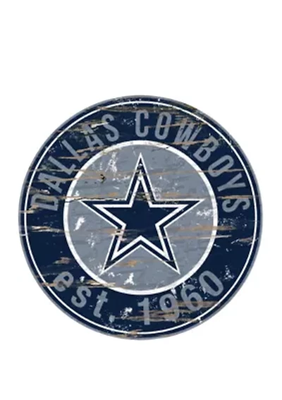 NFL Dallas Cowboys Round Distressed Sign