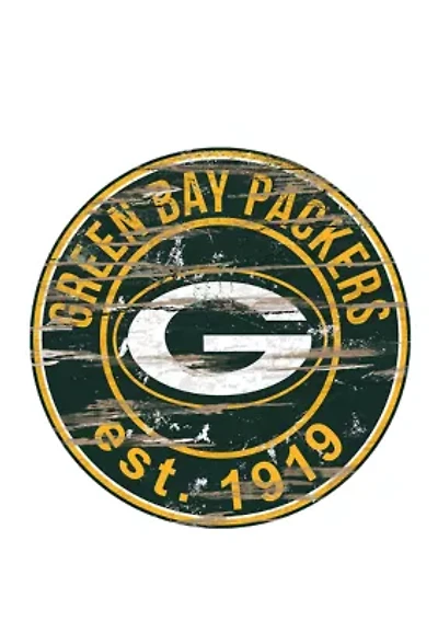 NFL Green Bay Packers 24 Inch Round Distressed Sign
