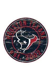 NFL Houston Texans Round Distressed Sign