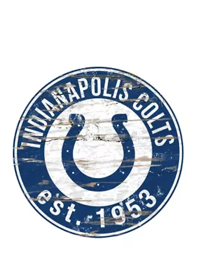 NFL Indianapolis Colts Round Distressed Sign