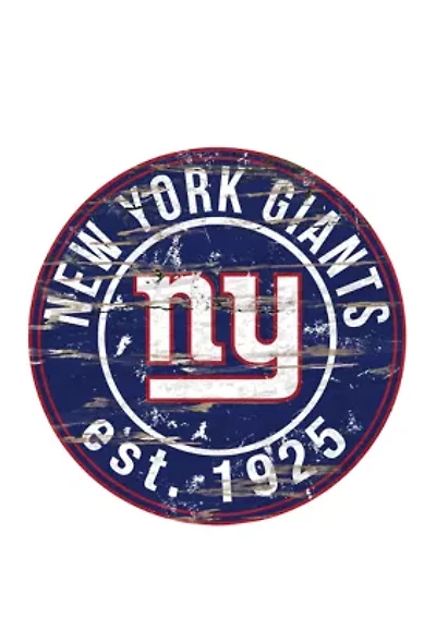 NFL New York Giants Round Distressed Sign