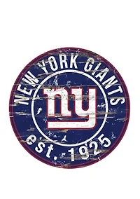 NFL New York Giants Round Distressed Sign