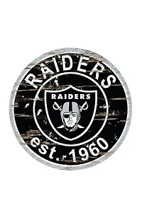 NFL Oakland Raiders Round Distressed Sign