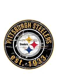 NFL Pittsburgh Steelers Round Distressed Sign