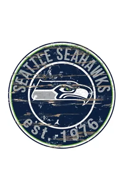 NFL Seattle Seahawks Round Distressed Sign