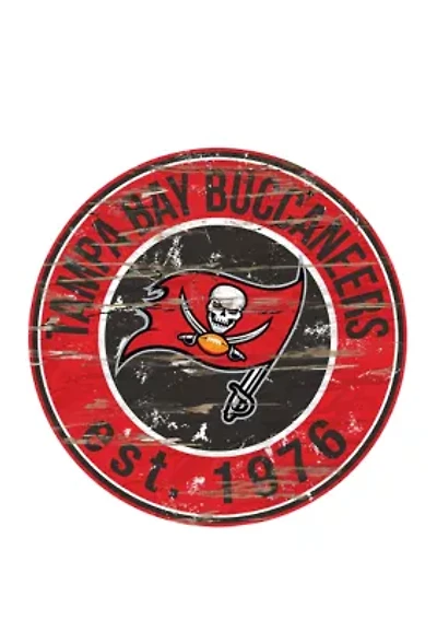 NFL Tampa Bay Buccaneers Round Distressed Sign