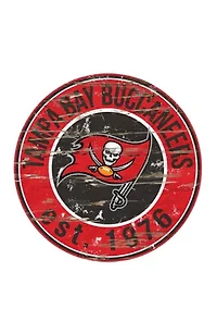 NFL Tampa Bay Buccaneers Round Distressed Sign