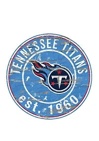 NFL Tennessee Titans Round Distressed Sign