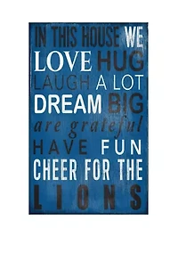 NFL Detroit Lions 11 in x 19 in In This House Sign