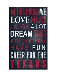 NFL Houston Texans 11 in x 19 in In This House Sign