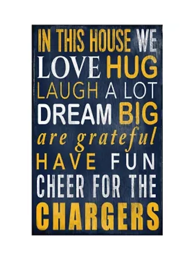 NFL Los Angeles Chargers In This House Sign