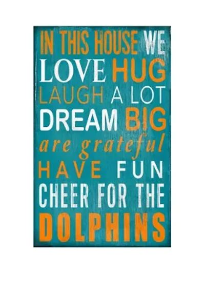 NFL Miami Dolphins 11 in x 19 in In This House Sign