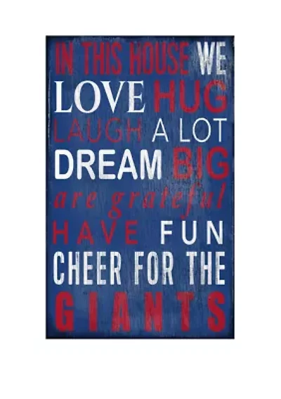 NFL New York Giants 11 in x 19 in In This House Sign