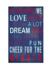 NFL New York Giants 11 in x 19 in In This House Sign