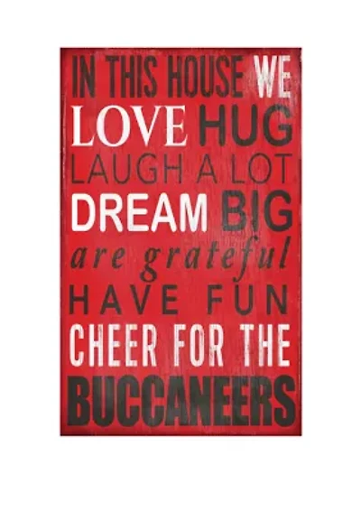 NFL Tampa Bay Buccaneers 11 in x 19 in In this House Sign