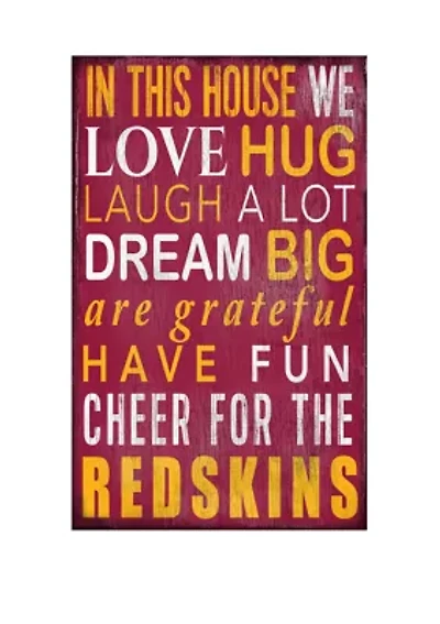 NFL Washington Redskins In This House Sign