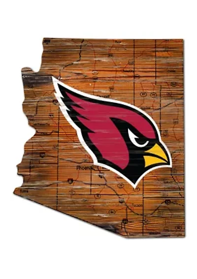 NFL Arizona Cardinals Distressed State Cutout Wall Art