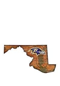 NFL Baltimore Ravens Distressed State Cutout Wall Art