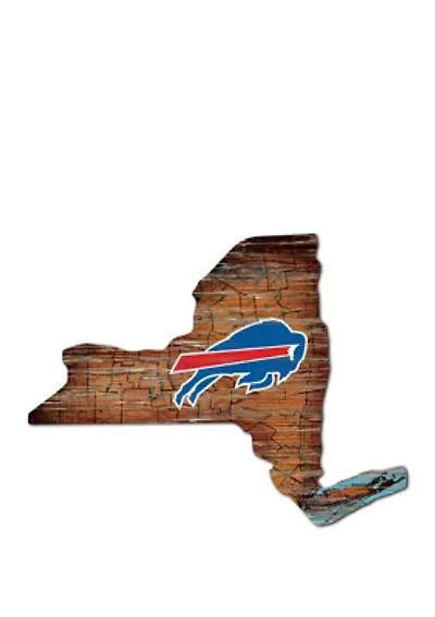 NFL Buffalo Bills Distressed State Cutout Wall Art