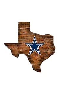 NFL Dallas Cowboys Distressed State Cutout Wall Art
