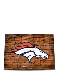 NFL Denver Broncos 24 in x 24 in Distressed State Sign with Logo
