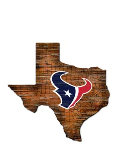 NFL Houston Texans Distressed State Cutout Wall Art