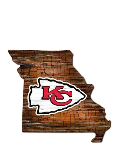 NFL Kansas City Chiefs Distressed State Cutout Wall Art
