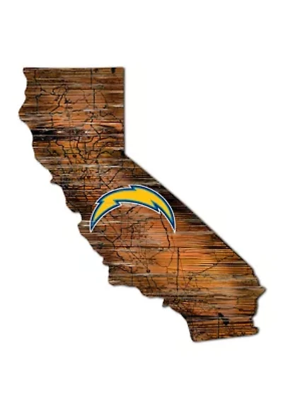 NFL Los Angeles Chargers Distressed State Cutout Wall Art
