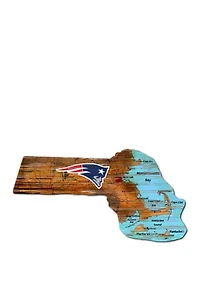 NFL New England Patriots Distressed State Cutout Wall Art