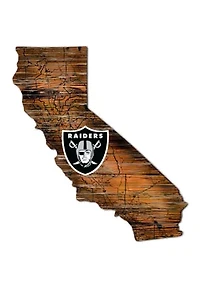 NFL Oakland Raiders Distressed State Cutout Wall Art