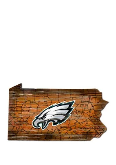 NFL Philadelphia Eagles Distressed State Cutout Wall Art