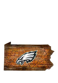 NFL Philadelphia Eagles Distressed State Cutout Wall Art