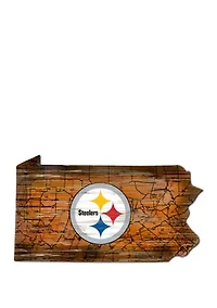 NFL Pittsburgh Steelers Distressed State Cutout Wall Art