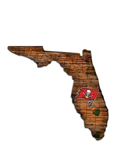 NFL Tampa Bay Buccaneers Distressed State Cutout Wall Art