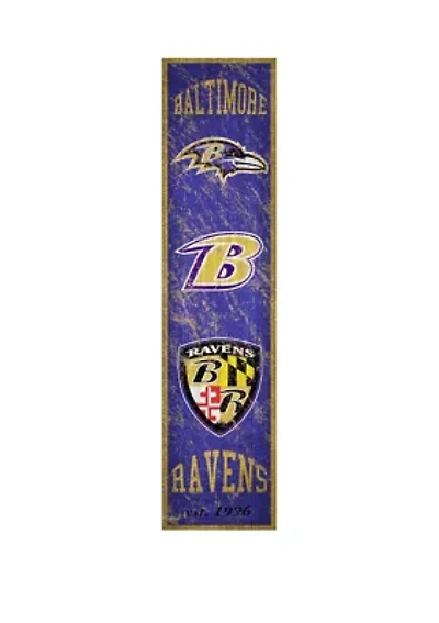 NFL Baltimore Ravens Heritage Banner Vertical 24 in x 6 in Sign