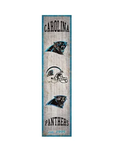 NFL Carolina Panthers 6 in x 24 in Heritage Banner Vertical Sign