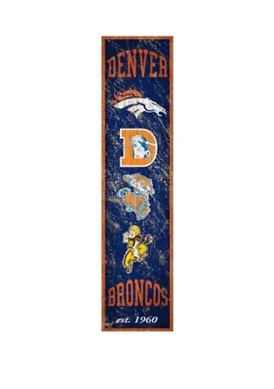 NFL Denver Broncos Heritage Banner Vertical 24 in x 6 in Sign
