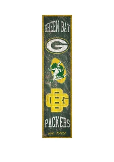 NFL Green Bay Packers 6 in x 24 in Vertical Heritage Banner 