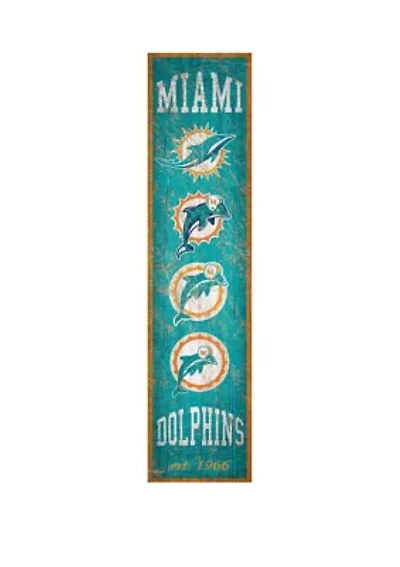 NFL Miami Dolphins 6 in x 24 in Vertical Heritage Banner