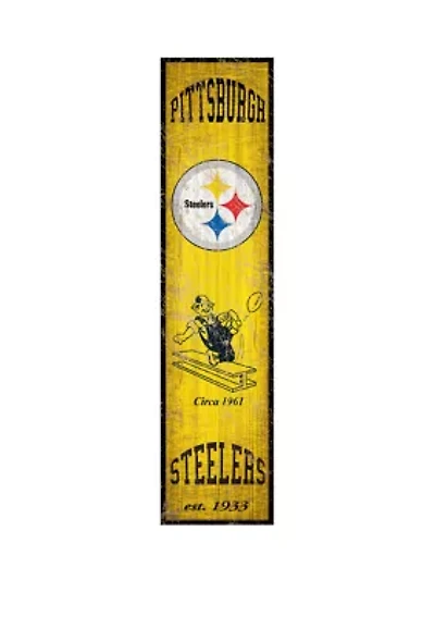 NFL Pittsburgh Steelers 6 in x 24 in Heritage Banner Vertical Sign